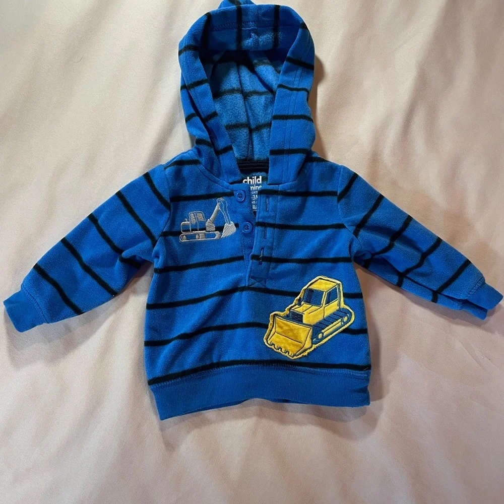 Assorted Boys’ One Pieces Sets w/Fleece Hoodie, Multiple Brands, Size 0-3 months
